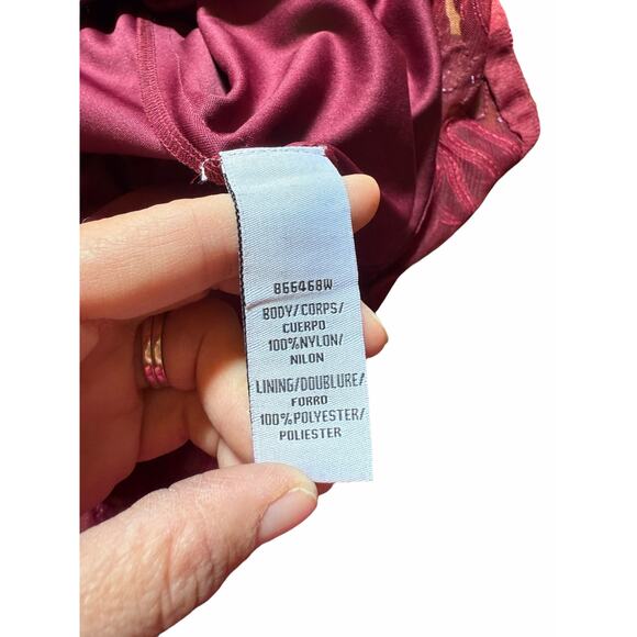 JS Collections Burgundy Sequin Embroidered Gown - Size 22W - Picture 9 of 15